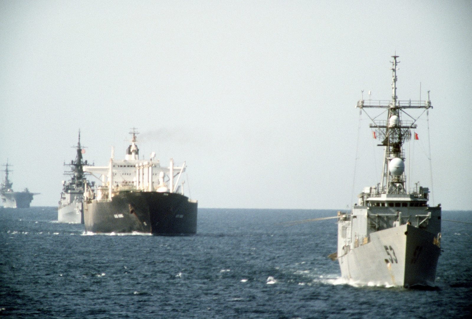 USS Hawes alongside Gas King, 21 October 1987 (US Navy photograph, public domain), the opening plate of a BASALT film